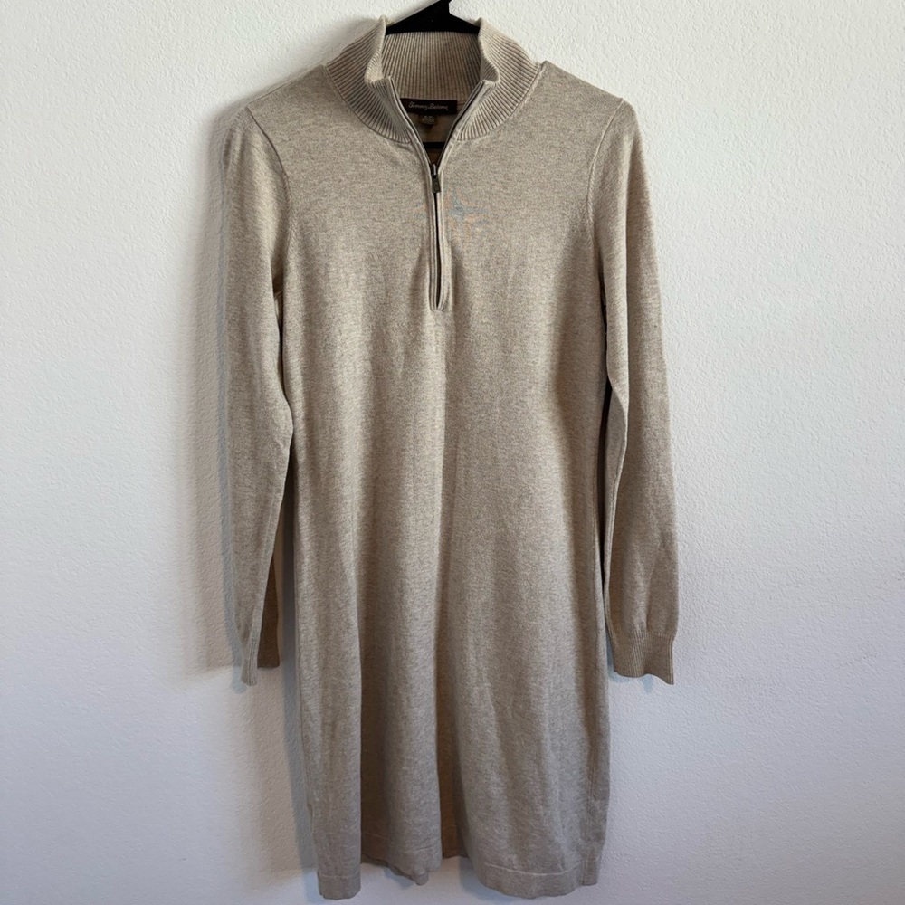Tommy Bahama‎ Women’s Beige Collared Sweater Dress Size Small Petite